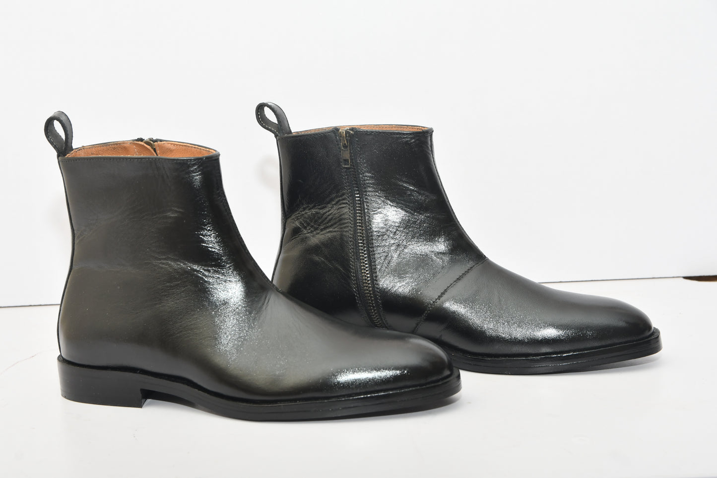 HandMade New Leather Ankle Zip Boots