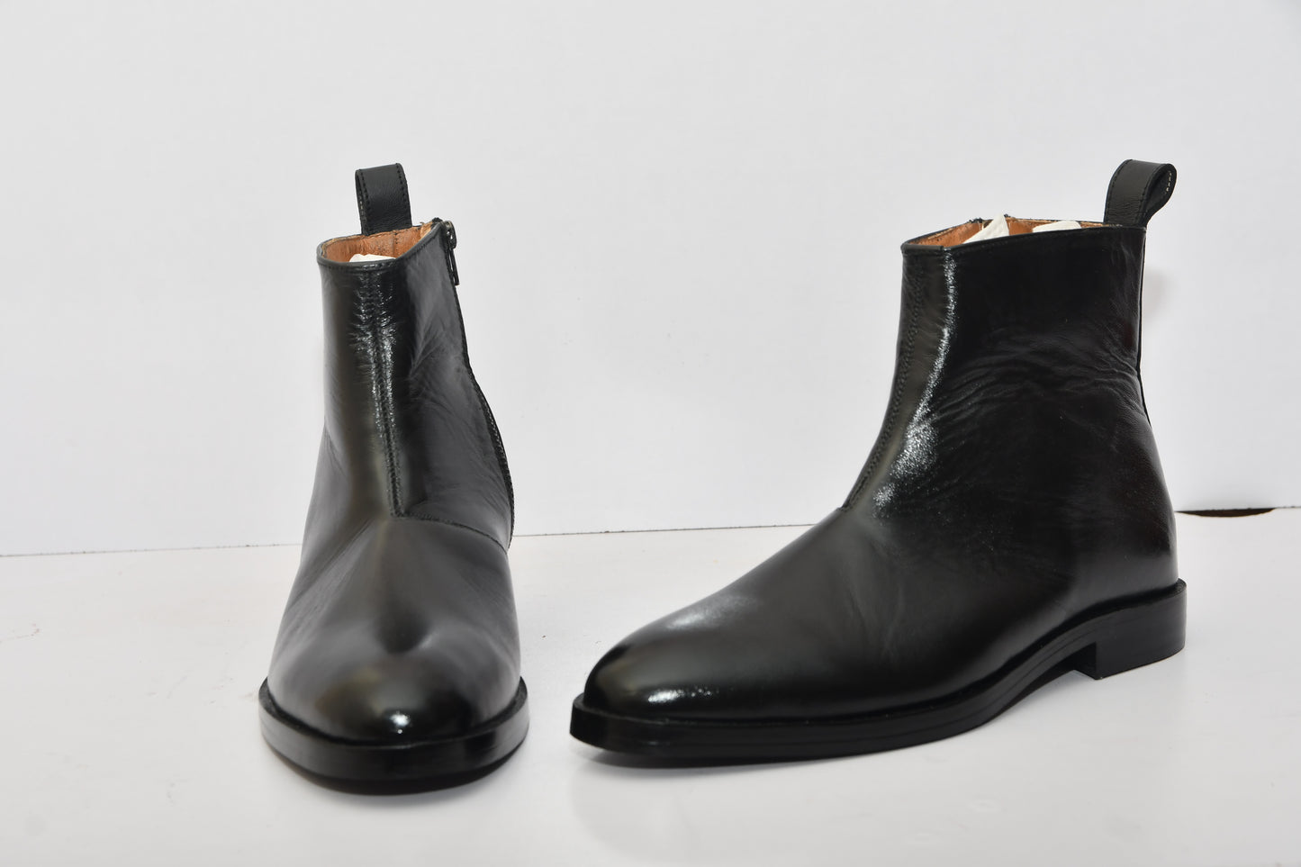 HandMade New Leather Ankle Zip Boots