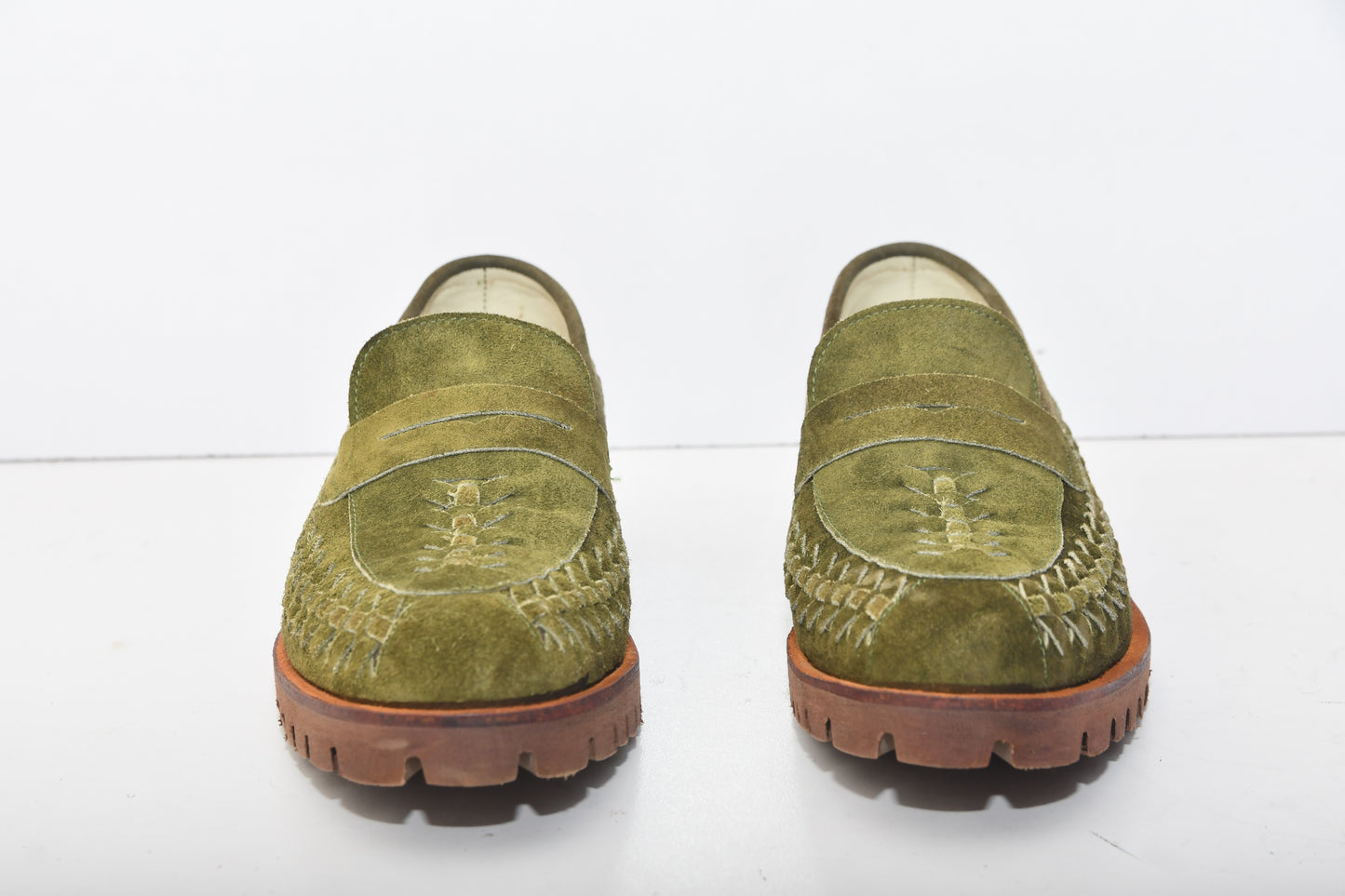 Handmade New Suede Leather Knitted Loafers