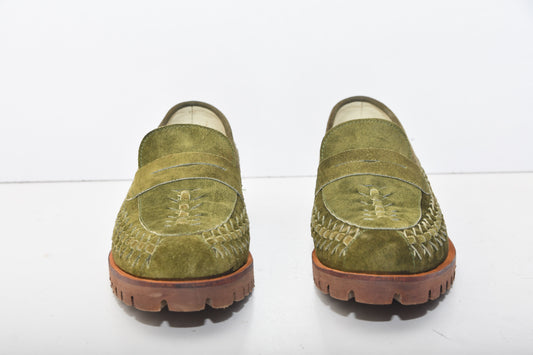 Handmade New Suede Leather Knitted Loafers