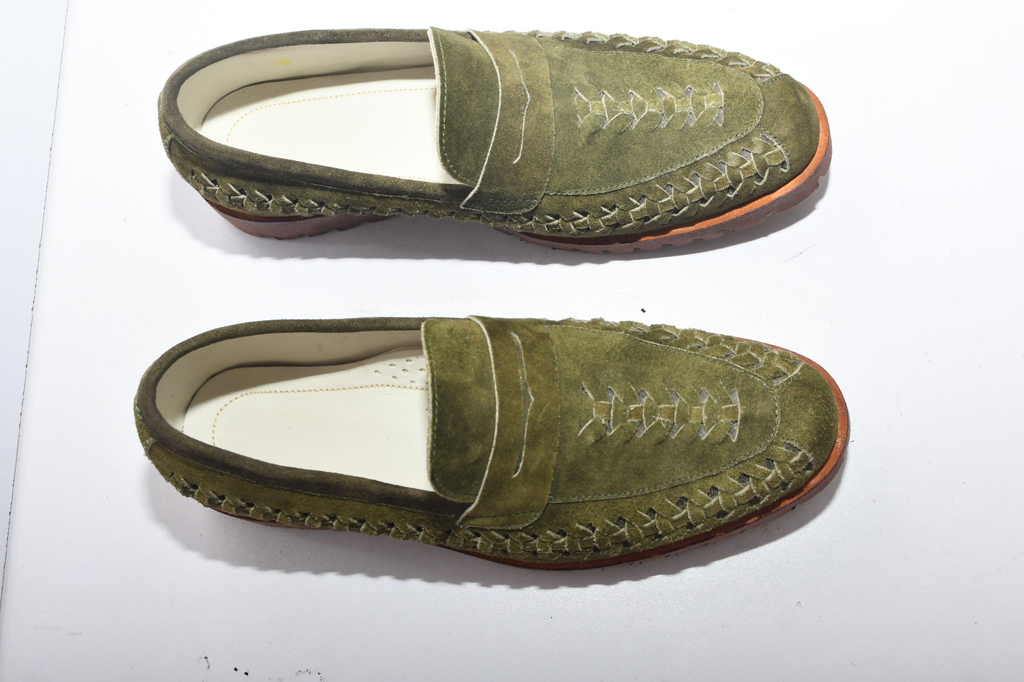 Handmade New Suede Leather Knitted Loafers