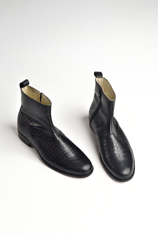 HandMade New Leather Ankle Zip Boots