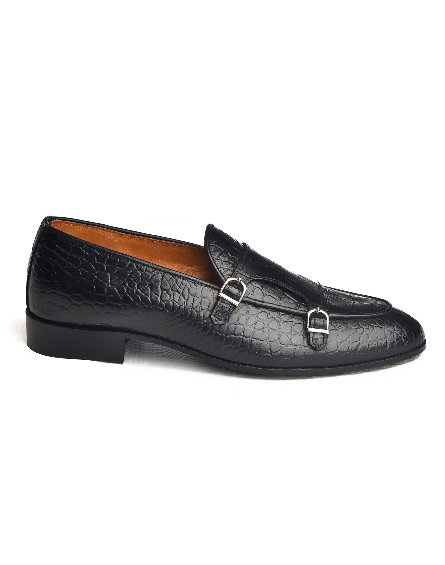 HandMade All Leather Crocodile Monk Shoes