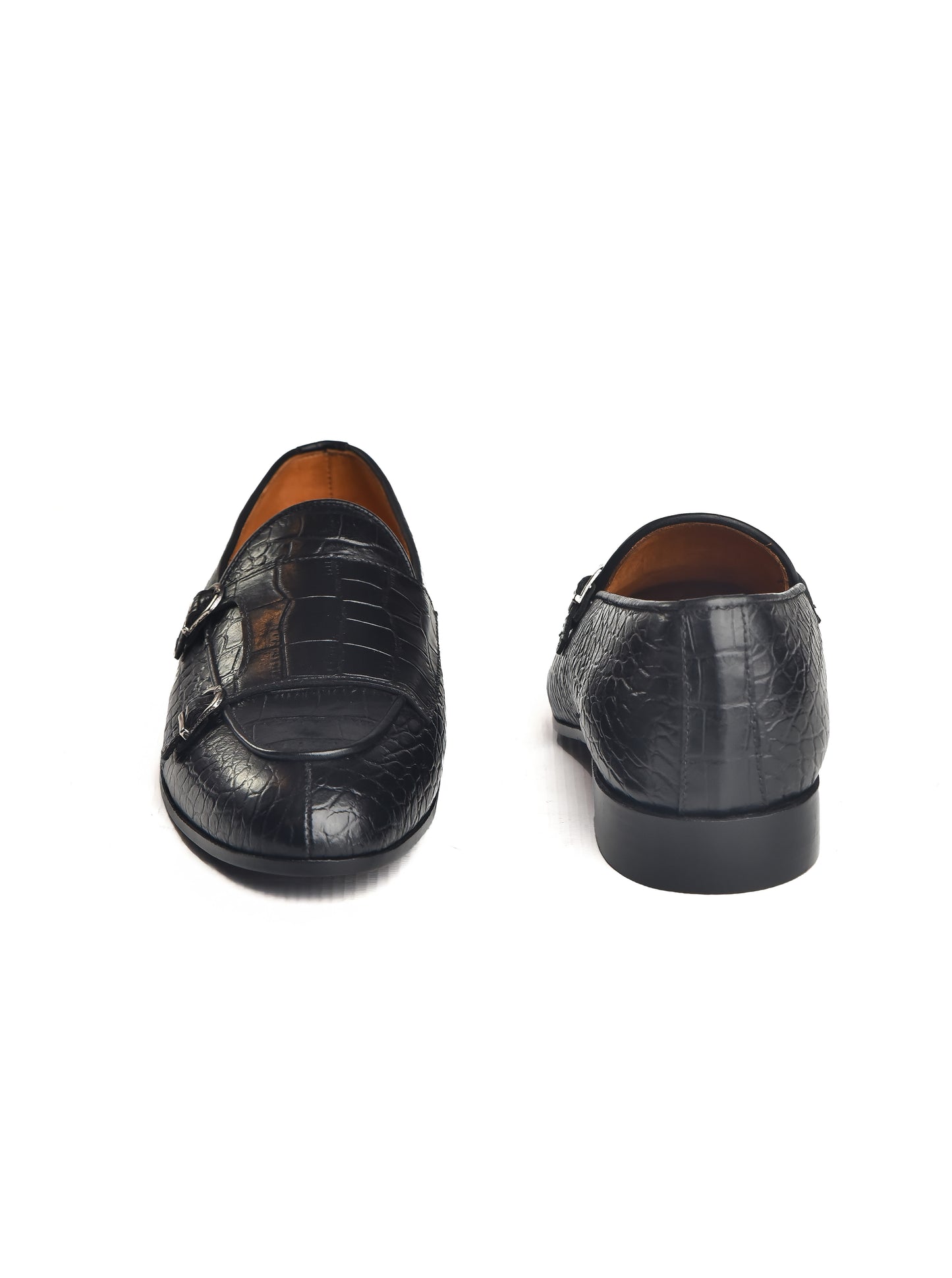HandMade All Leather Crocodile Monk Shoes