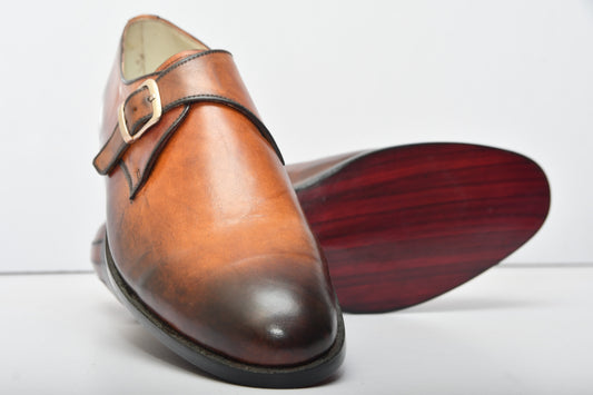 Leather Handmade New Monk Shoes / Moccasins