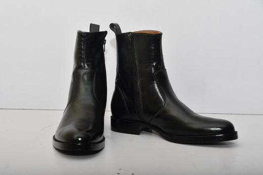 Handmade New Leather Zip Ankle Boots